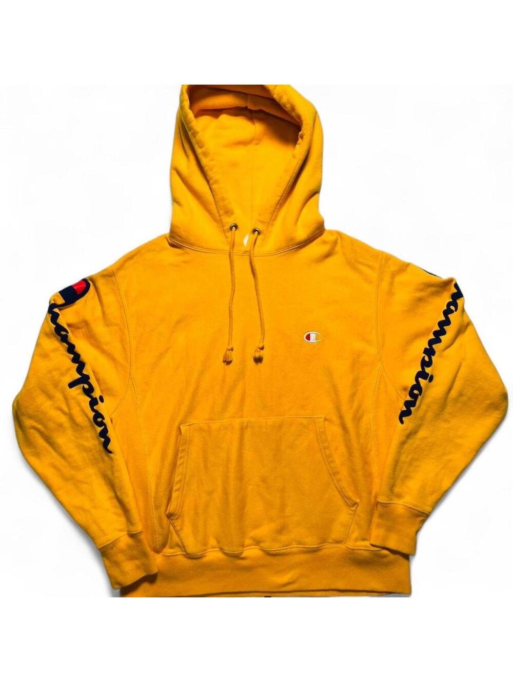 Champion Reverse Weave Script Puff Print Logo Hoodie Large